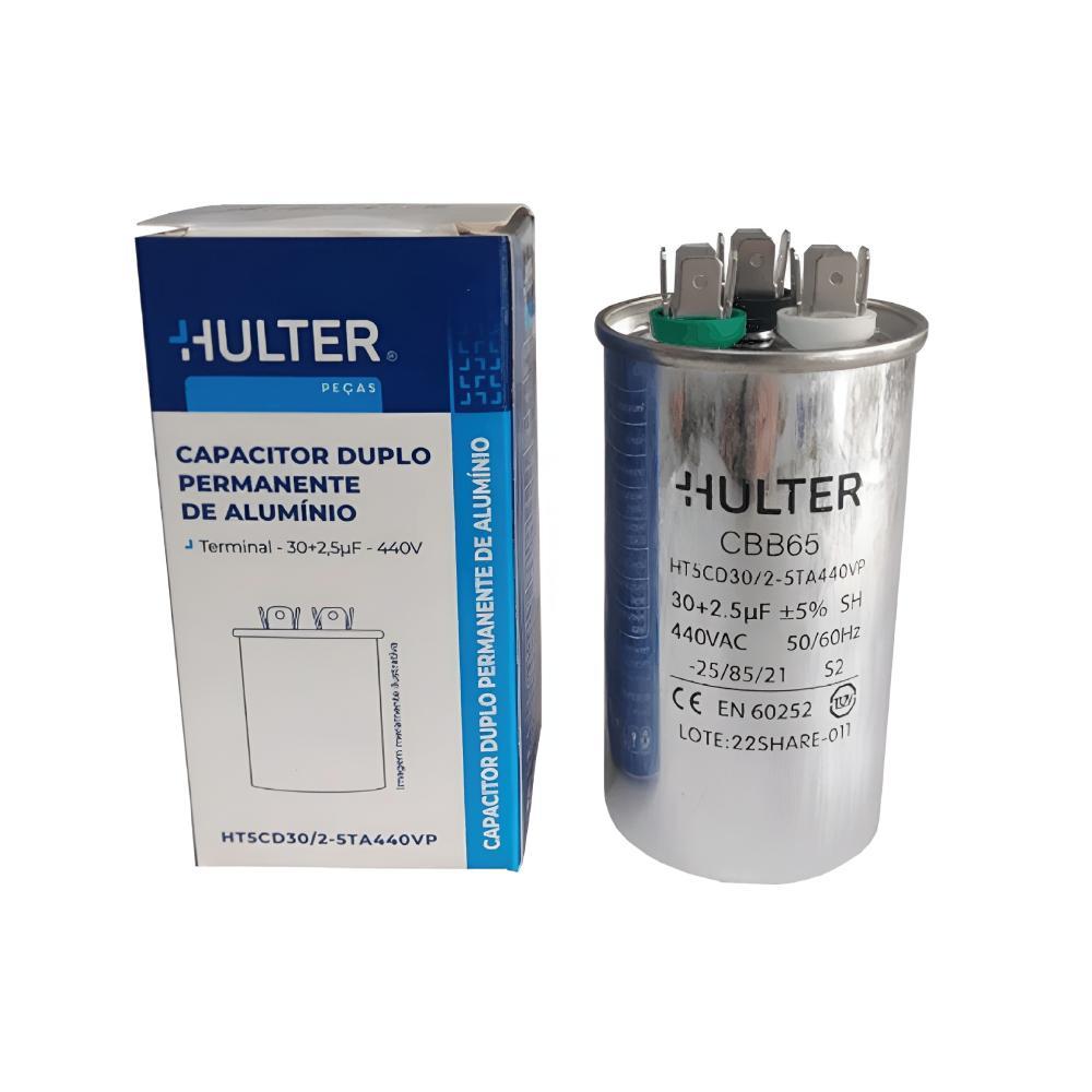 Capacitor Duplo 30+2,5 MFD Terminal de Metal Hulter - 440V em Oferta na Shopee