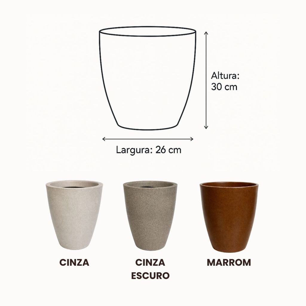 Vaso Plantas Coluna Liso Brilhante Decoração Polietileno
