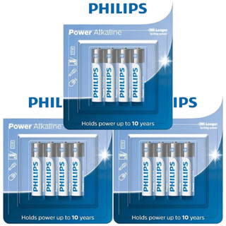 12 Pilha Alcalina Philips AAA LR03P4B/59 Blister C/4 Und em Oferta na Shopee