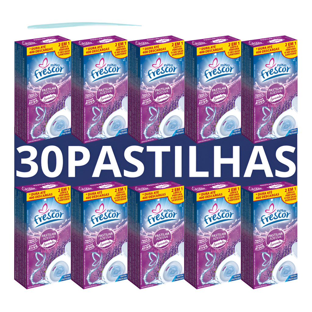 KIT C/30UN PASTILHA  ADESIVA SANITARIA 10G LAVANDA