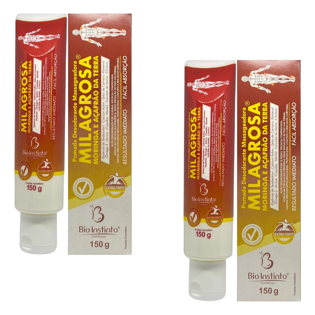 Pomada Massageadora Milagrosa Bio Instinto KIT C/2 UN