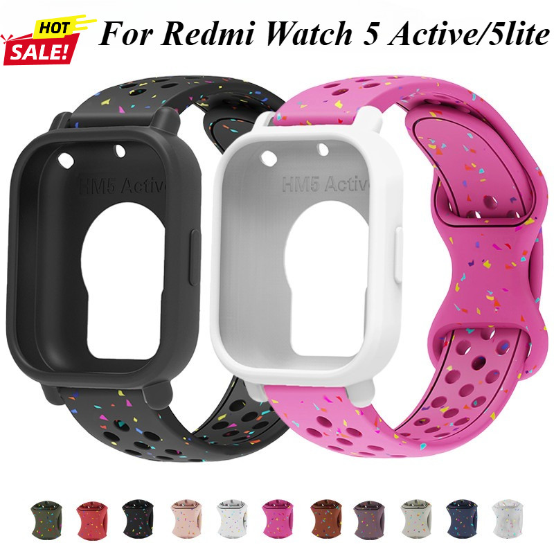 Pulseira Colorida Camuflada Esportiva De Silicone Macio + Capa Compatível Com Redmi Watch 5 Active/5lite