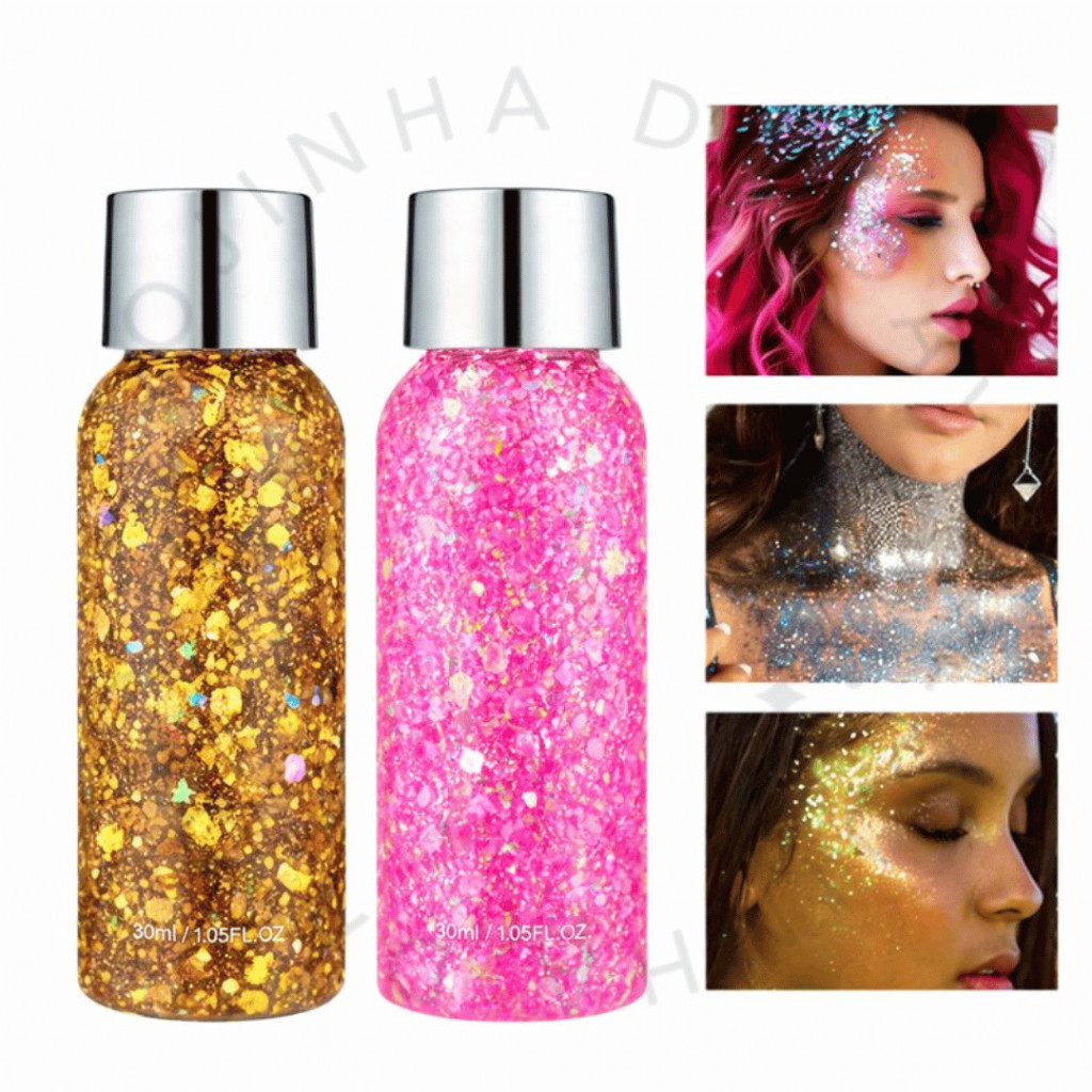 Glitter em Gel Facial e Corporal Holográfico  Maquiagem Artística Carnaval Bloquinho em Oferta na Shopee