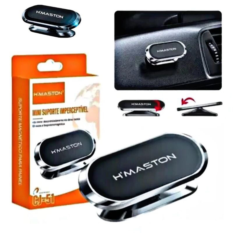 Suporte Veicular Imã Magnético Para Carro Celular Universal 360° Original H'maston CJ-51 em Oferta na Shopee