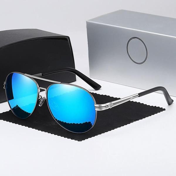 oculos de sol masculino Moda masculina óculos de sol Benz piloto óculos de sol grande quadro novo estilo à prova de ultr