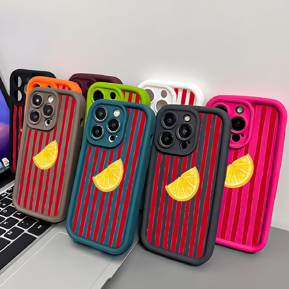 Limão Legal Listras Capinha Capa Para IPhone 11 13 12 Normal 16 15 14 Plus Pro Max Silicone Anti-impacto Caso De Telefon — imagem 2 de 2