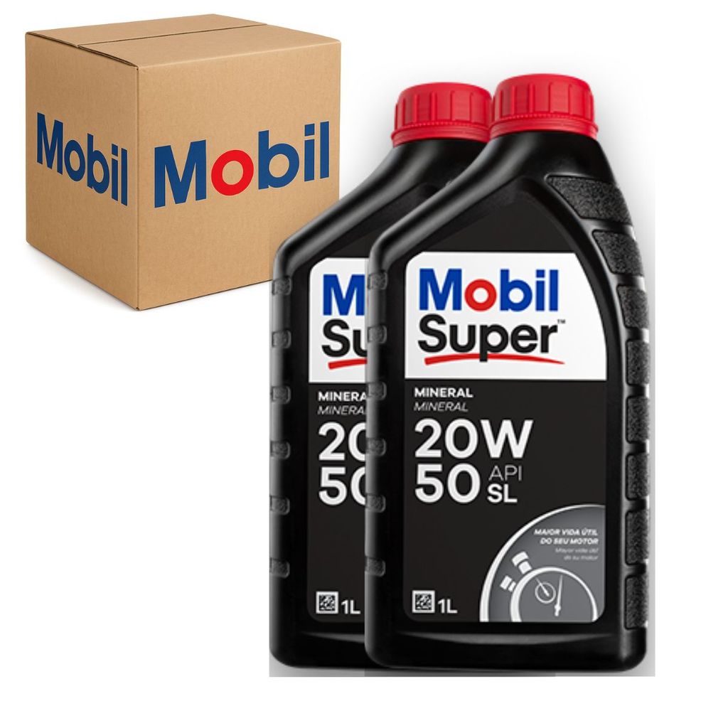 Kit 2 Oléo 20w50 Lubrificante Motor Mineral API SL Original Mobil em Oferta na Shopee