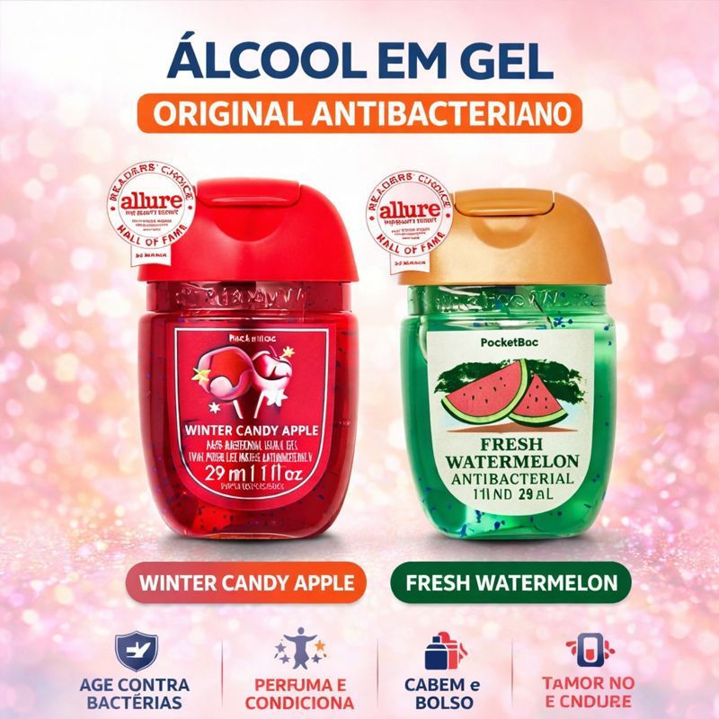 Álcool em Gel Bath & Body Works 29ml | PocketBac Antibacteriano Original