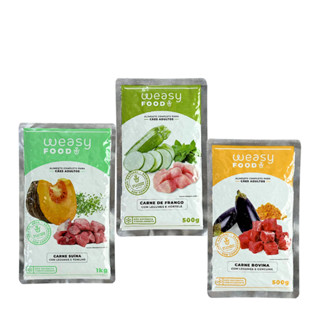 5 Comidas Naturais Suína Frango Carne Weasy Food 150g Cães em Oferta na Shopee