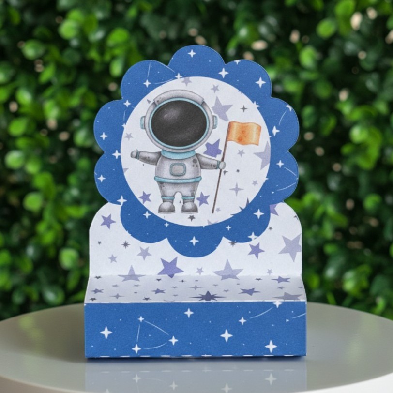 Porta bis duplo Astronauta MENINO - PEGUE E MONTE - PRONTA ENTREGA festa lembrancinhas mimos decoração personalizados