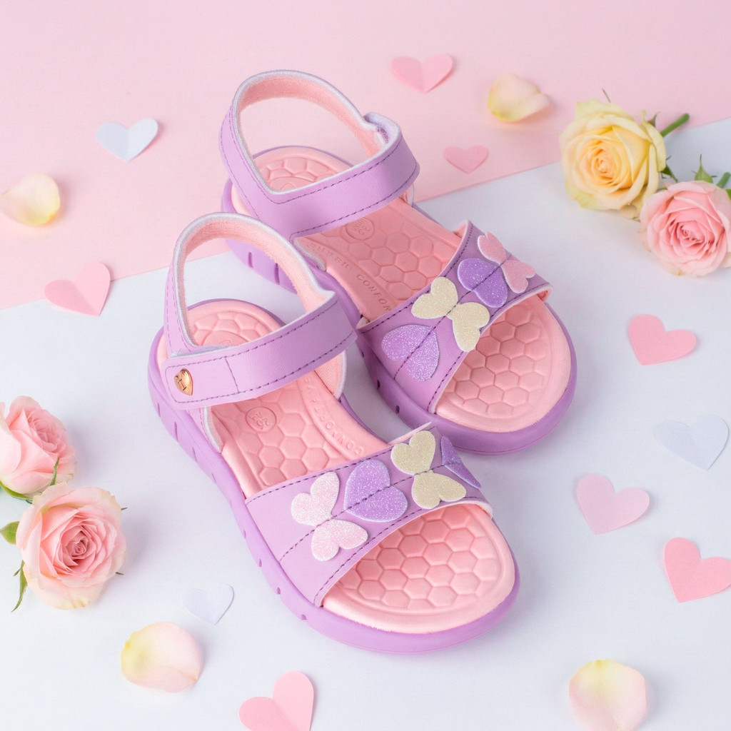 Sandália Infantil Menina Kidy Toys Lilás Borboleta com Brinquedo Confortável Antiderrapante Papete em Oferta na Shopee
