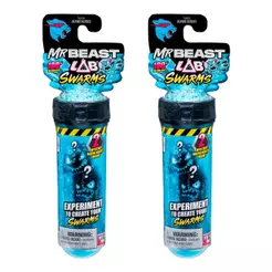 Kit 2 Tubo de Ensaio com 2 Mini Bonecos Swarms MrBeast Lab