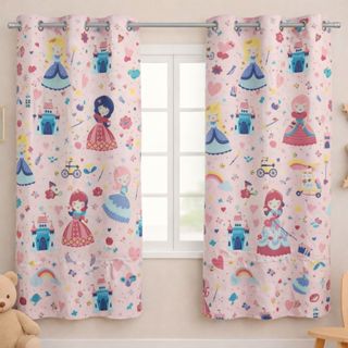 Cortina Infantil 2 Partes Estampada Menino e Menina - 1,40m x 2,20m - Microfibra em Oferta na Shopee