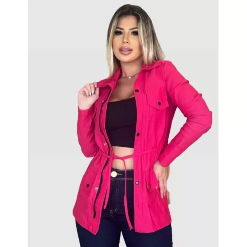 Parka Sobretudo Rosa Pink Feminina Casaco Jaqueta Bengaline