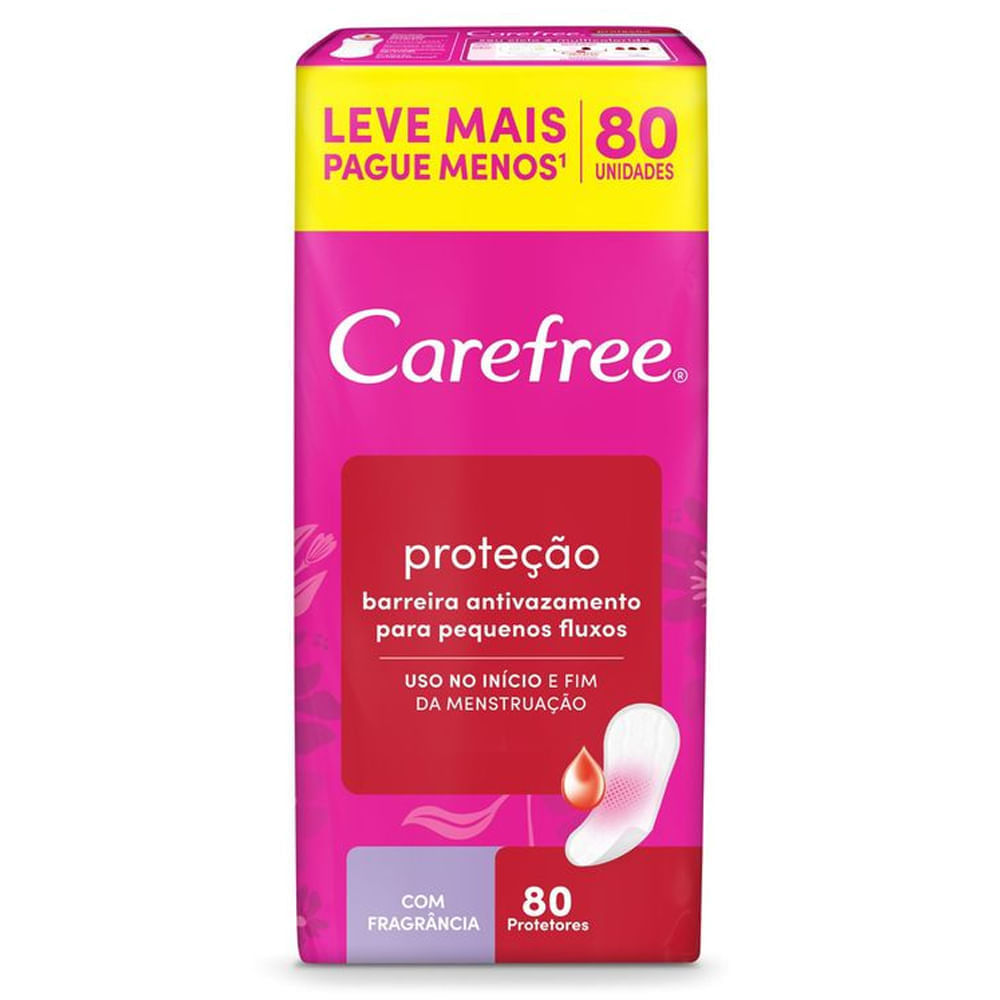 Protetor Diário Carefree Proteção Com fragrância 80 unidades em Oferta na Shopee