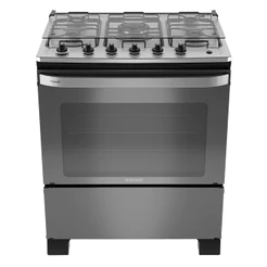Fogão 5 Bocas a Gás Itatiaia Itachef com Mesa de Inox Acendimento Automático Reflecta Fumê Bivolt