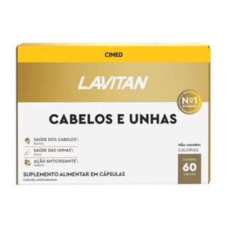 Lavitan Cabelos e Unhas 60 Cápsulas em Oferta na Shopee