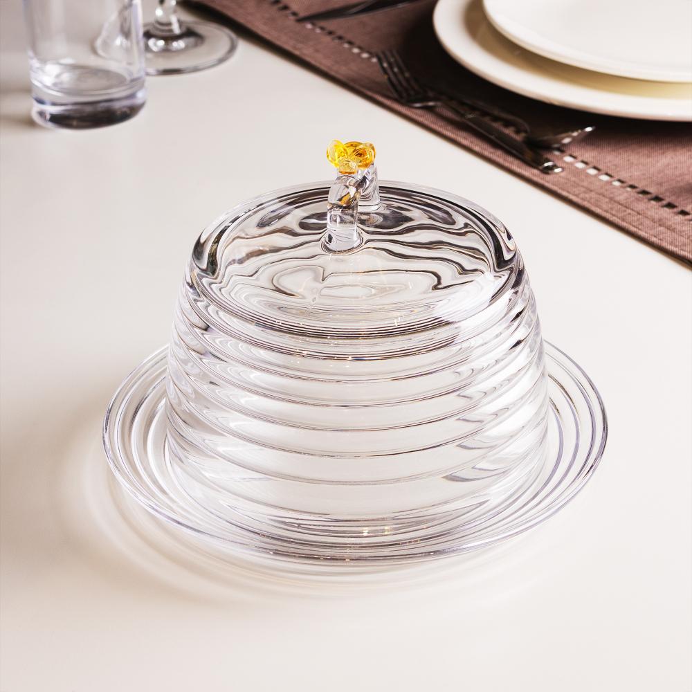 Queijeira Lyor Little Bee 19cm x 13,5cm Cristal em Oferta na Shopee