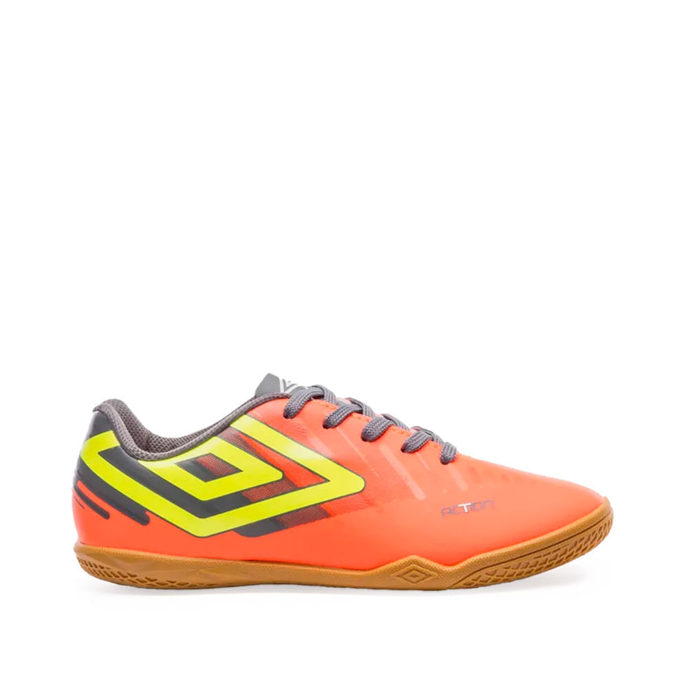 Chuteira Infantil Umbro Futsal Action Estilo Verniz Coral