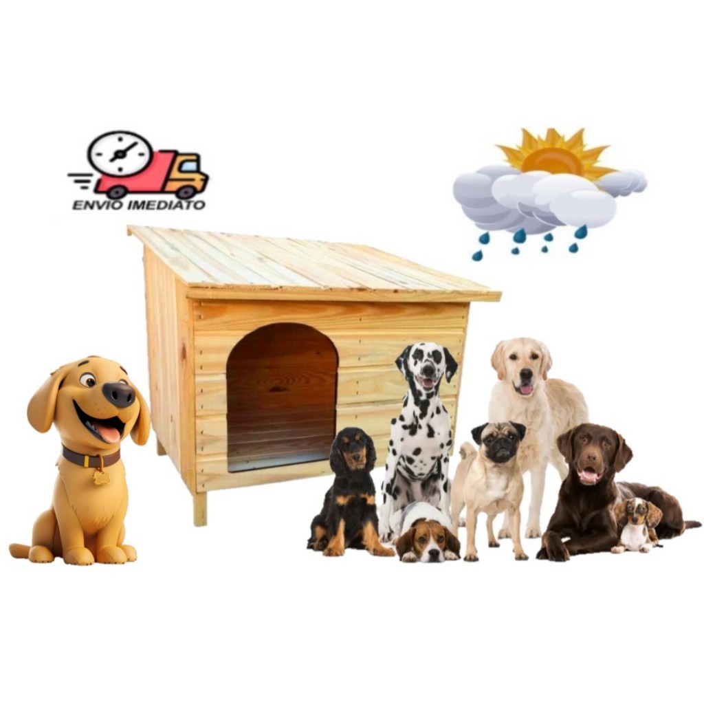 Casinha Casa Edícula de Madeira Para Cachorros Cães Gato Casa Pet Feito Madeira Pinus em 7 Tamanhos