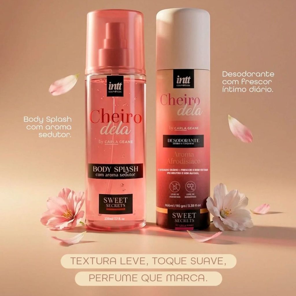 Kit Body Splash Cheiro Dela By Carla Geane Desodorante ÍntimoFeminino Perfume Calcinha  Intt