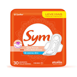 Absorvente Sym Seca Com Abas 30 Unidades em Oferta na Shopee