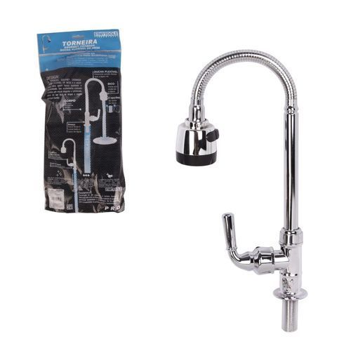 Torneira Gourmet Mesa Flexível Inox Ducha 12 Polegadas Alta Durabilidade Praticidade Cozinha