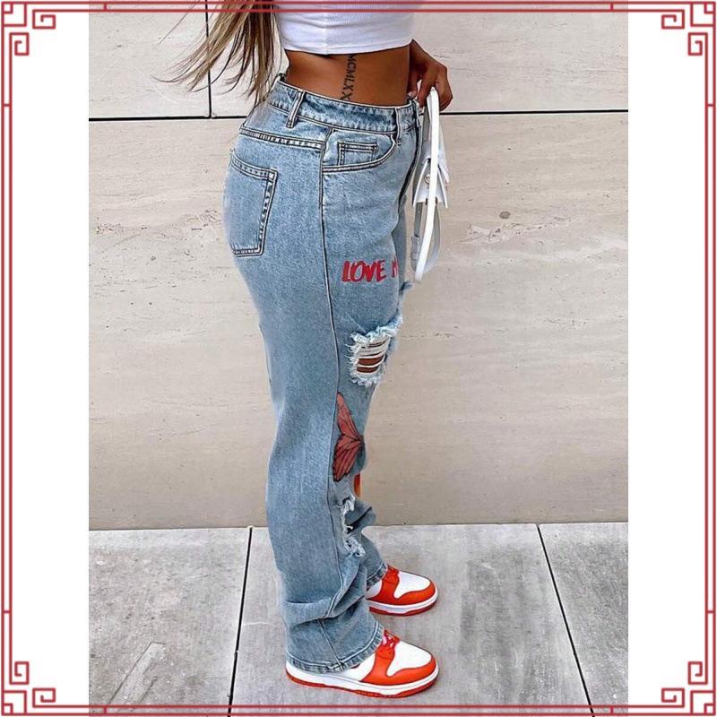 Calça Jeans Feminina Country Bordada Boiadeira Com Elastano Lycra ALTO PADRÃO