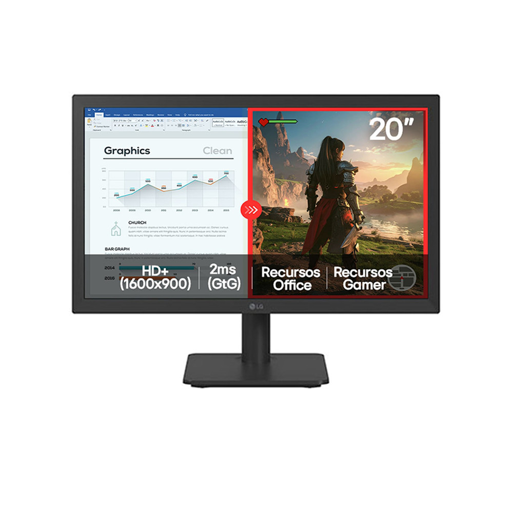 Monitor Lg Led Home Office 75hz 20u401a-b Bivolt em Oferta na Shopee