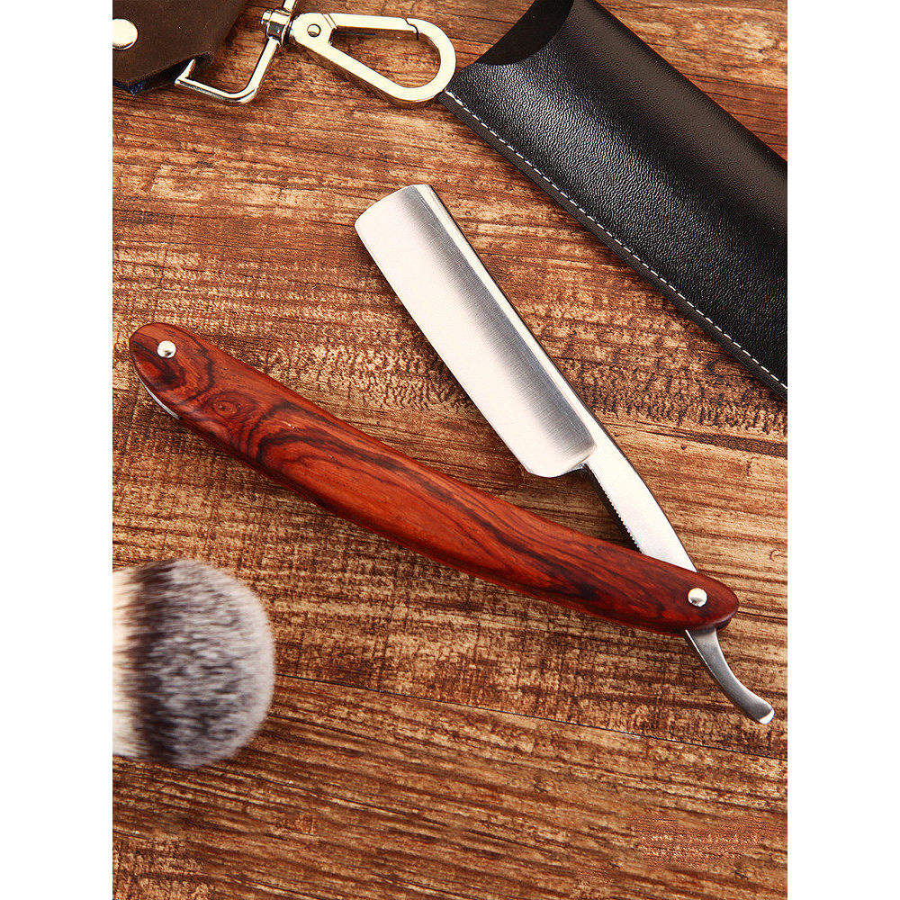 Navalha masculina navalha de barbear à moda antiga tudo-em-um barbeiro navalha mão barbear rosto reparação faca Manual