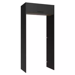 Porta-Geladeira 103 cm 1 Porta Basculante Preto/Rustic/Preto Agata Madesa