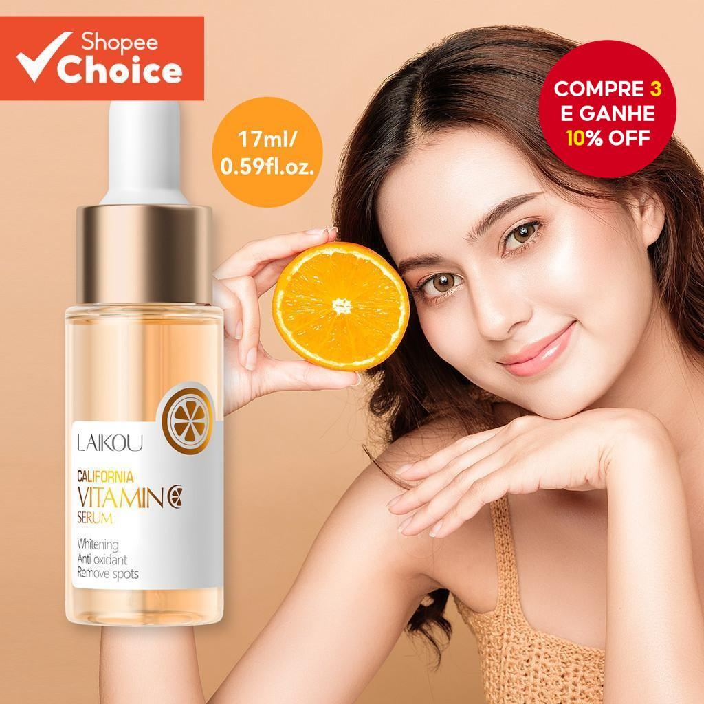 LAIKOU Vitamina C Soro Facial VC Clareador Antienvelhecimento Sardas Hidratante Para Manch...