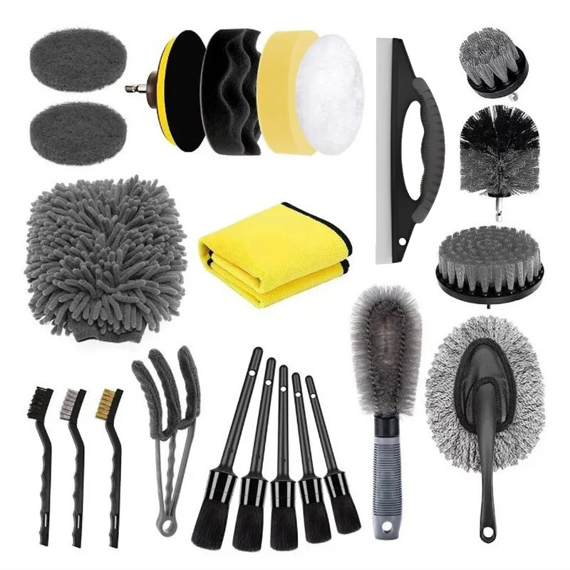 Kit Para Lavar Carro 23 Peças Com Escova Rotativa E Chave De
