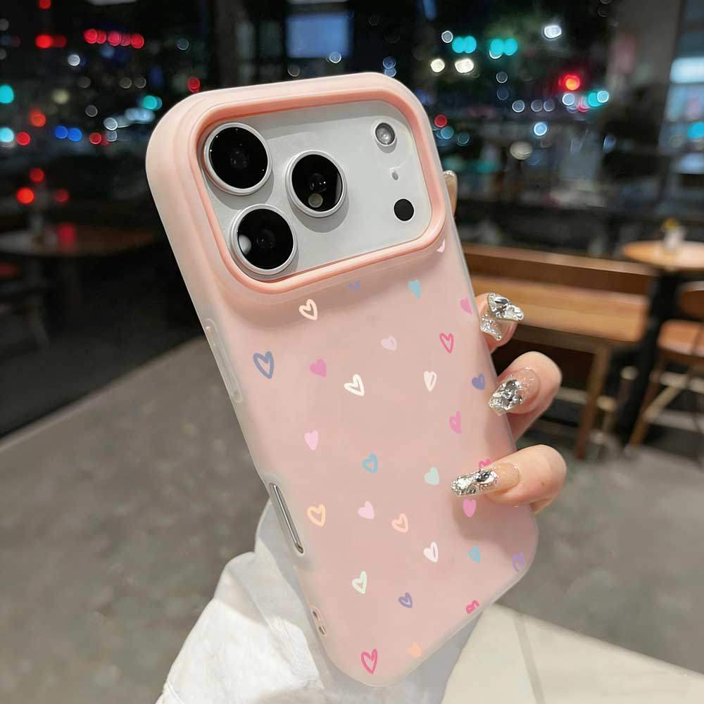 Capa Gelatinosa Para iPhone 17 Pro Max 16 15 14 13 11 12 XS XR Plus Air 2 Em 1 De Coração De Cor Fofa em Oferta na Shopee