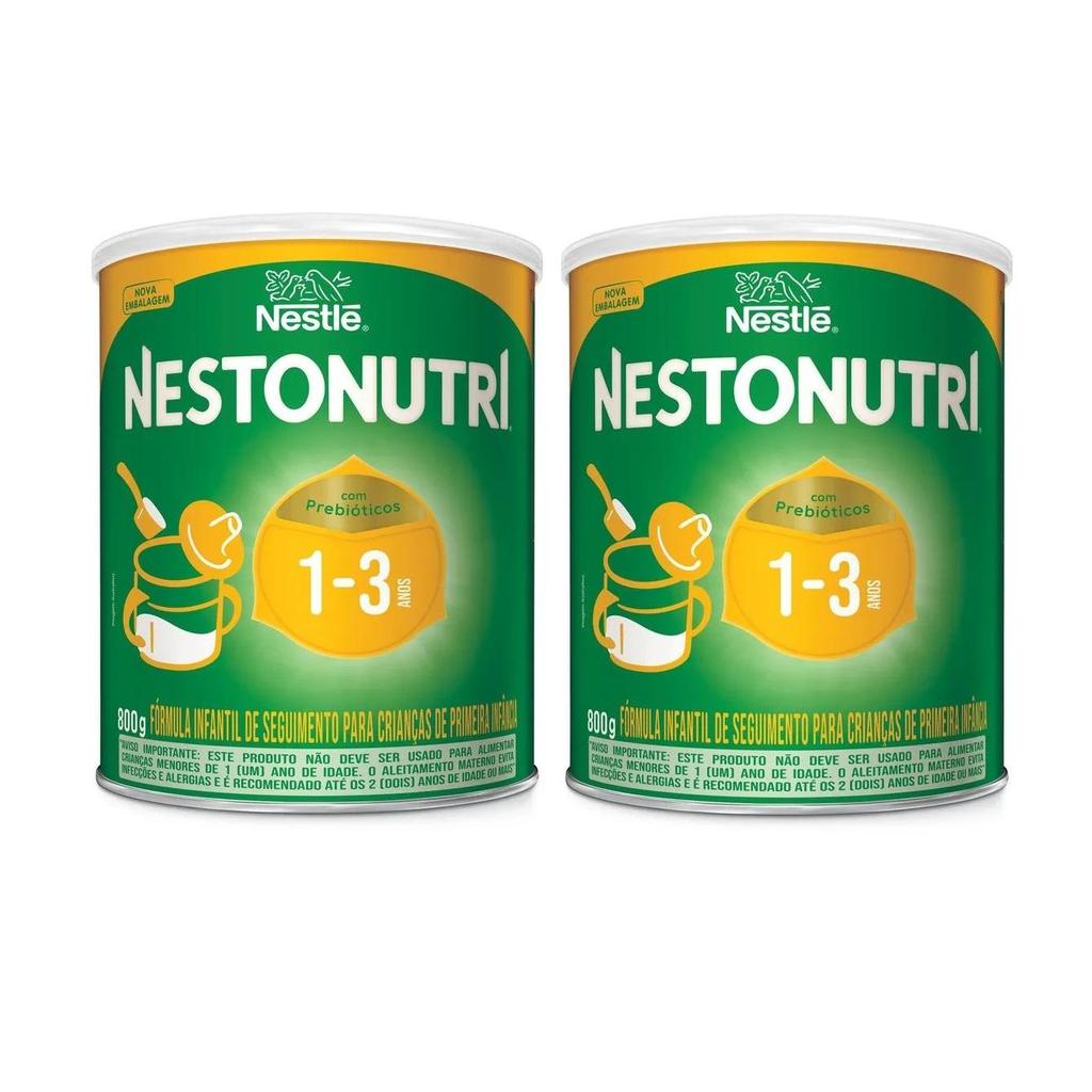 Kit 2 Un  Fórmula Infantil Nestonutri 1-3 Anos Lata 800g Cd em Oferta na Shopee