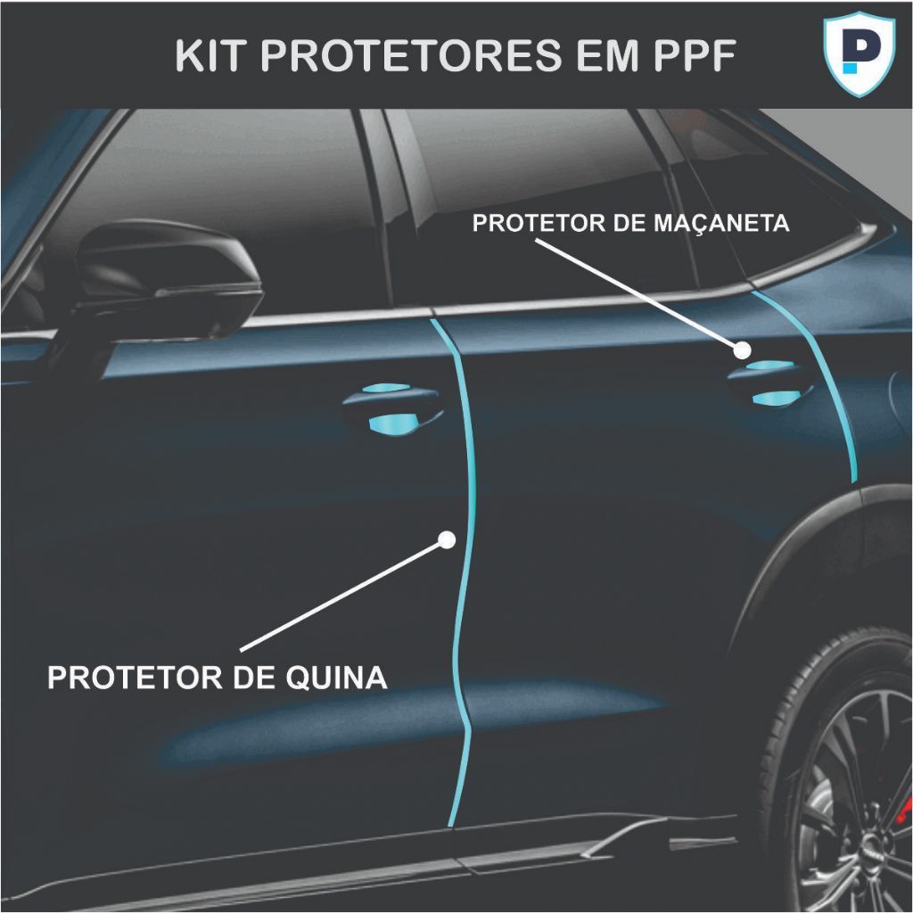 Kit Protetor De Maçaneta E Quina De Porta Gwm Haval H6 Ppf