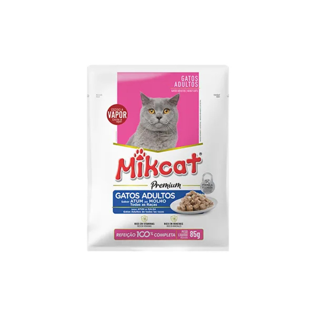 MIKCAT SACHE ATUM AO MOLHO  GATOS ADULTOS CASTRADOS 85 G