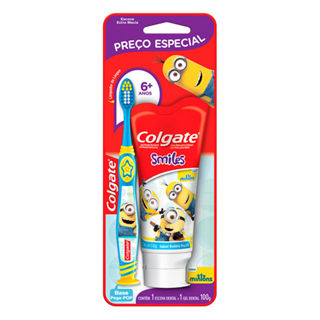 Kit Escova Dental Infantil Colgate Minions Extra Macia 6+ Anos + 1 Gel Dental Personagens Sortidos em Oferta na Shopee