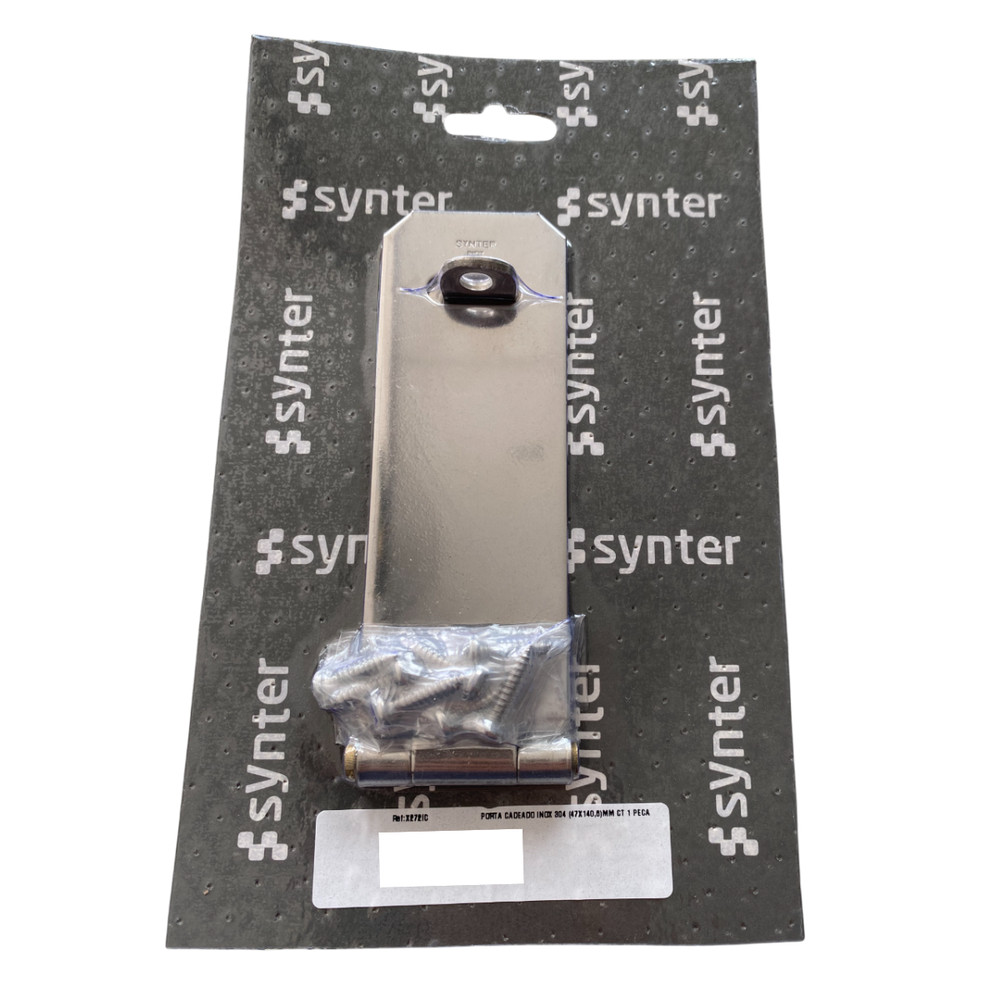 Porta Cadeado De Aço Inox 304 Synter 47X140mm Com Fixação