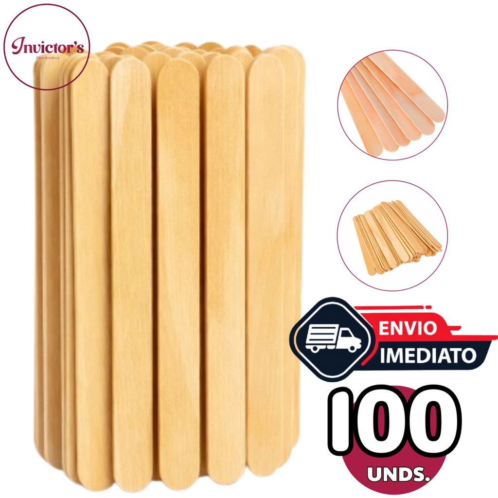 100 Espátulas de Depilação PalitoTheoto e Abaixador de Língua em Oferta na Shopee