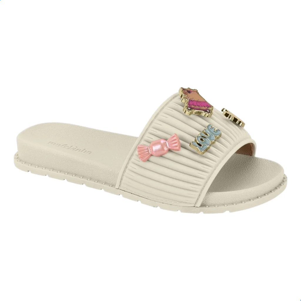 Chinelo Molekinha Menina Infantil Slide Aplicação Capivara