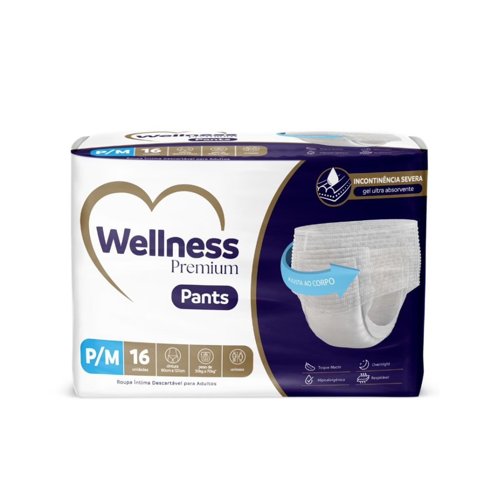 Roupa Intima Wellness Premium Pants P/M 16 Unidades