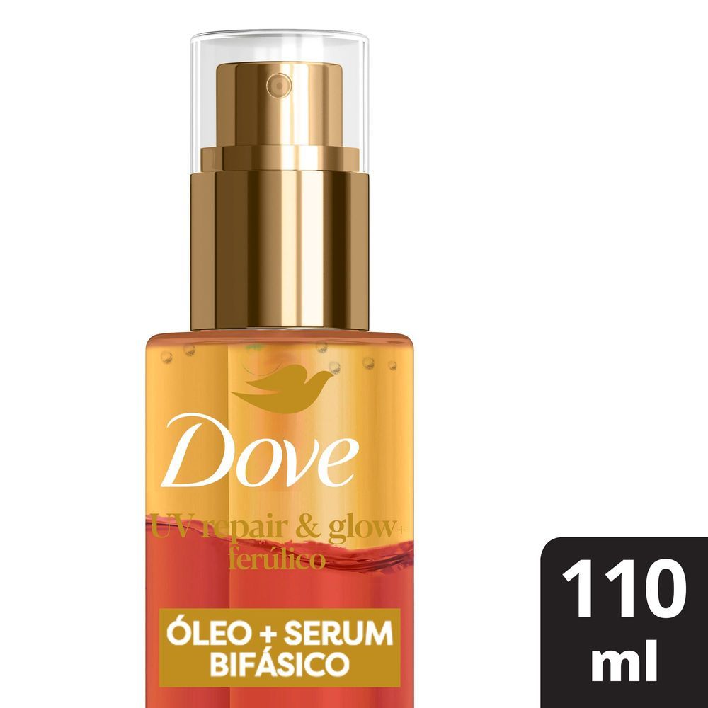 Óleo e Sérum Bifásico Dove UV Repair e Glow Ferúlico Expert em Danos Spray 110ml em Oferta na Shopee