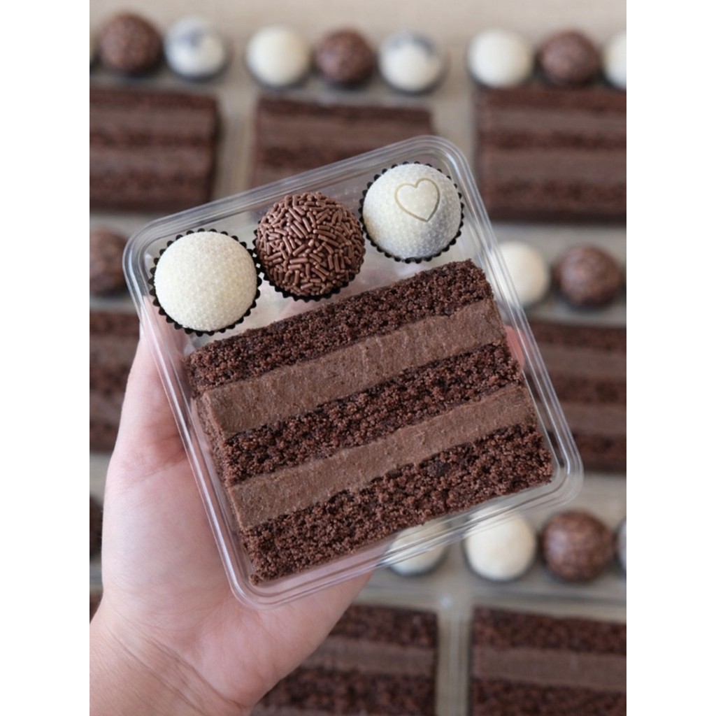 Embalagem Kit Festa Fatias Bolo + 3 Doces 25un Transparente em Oferta na Shopee