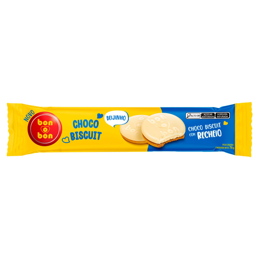 Biscoito Bon O Bon Biscuit Choco com Recheio Sabor Beijinho 76g em Oferta na Shopee