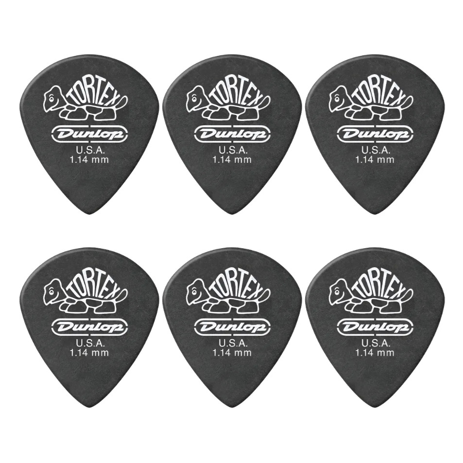 KIT 6 PALHETA TORTEX 1,14MM JAZZ III PRETA 482R114 DUNLOP