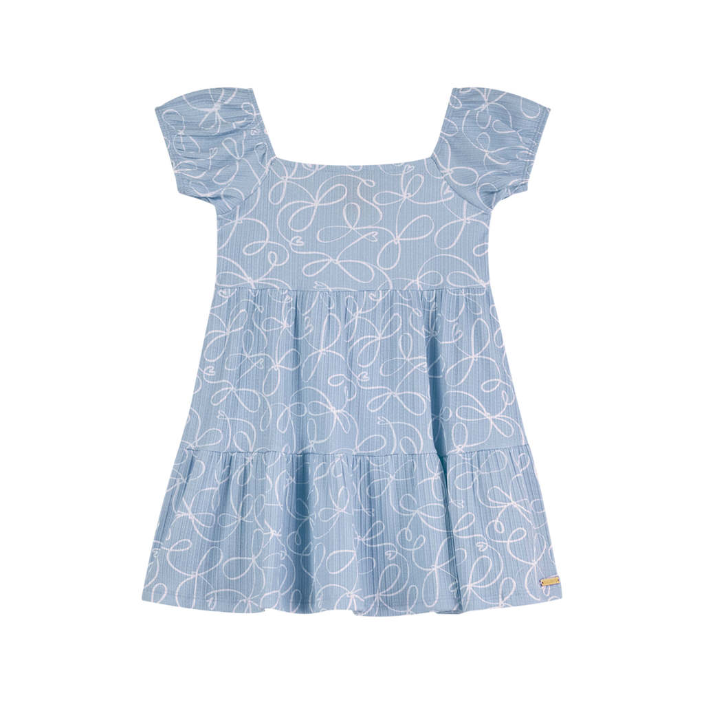 Vestido Infantil Menina Estampa Laços Colorittá Azul