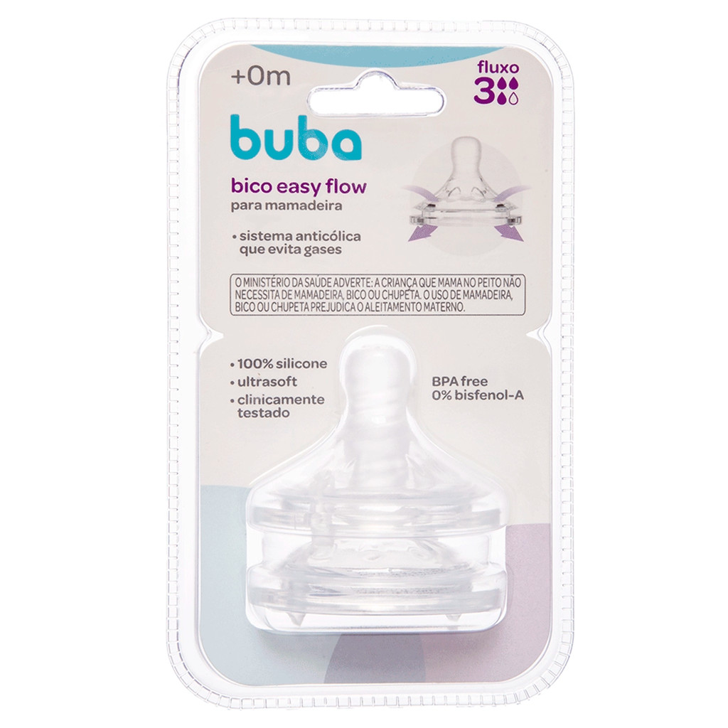Bico Mamadeira Easy Flow Buba Anticólica Fluxo 3 2 Unidades em Oferta na Shopee