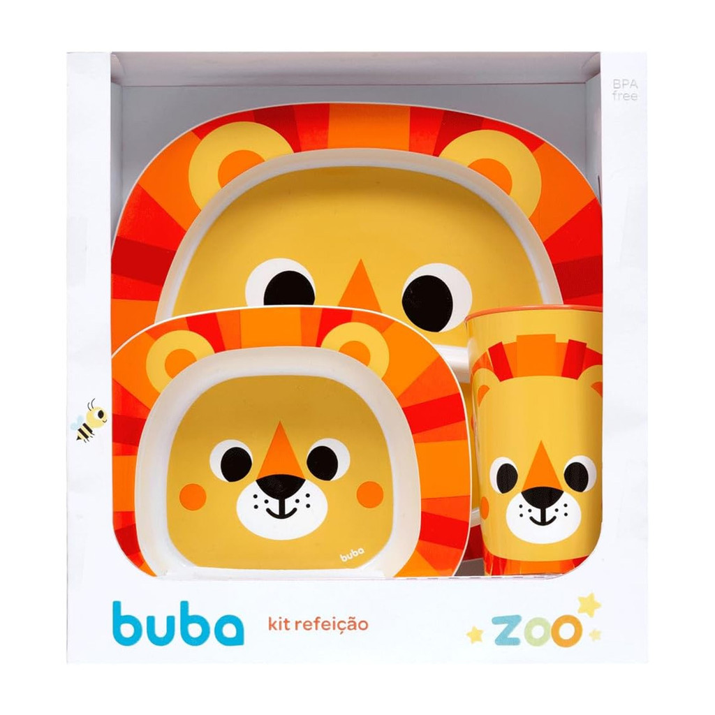 Kit Refeição Introdução Alimentar Infantil Buba Zoo Leão
