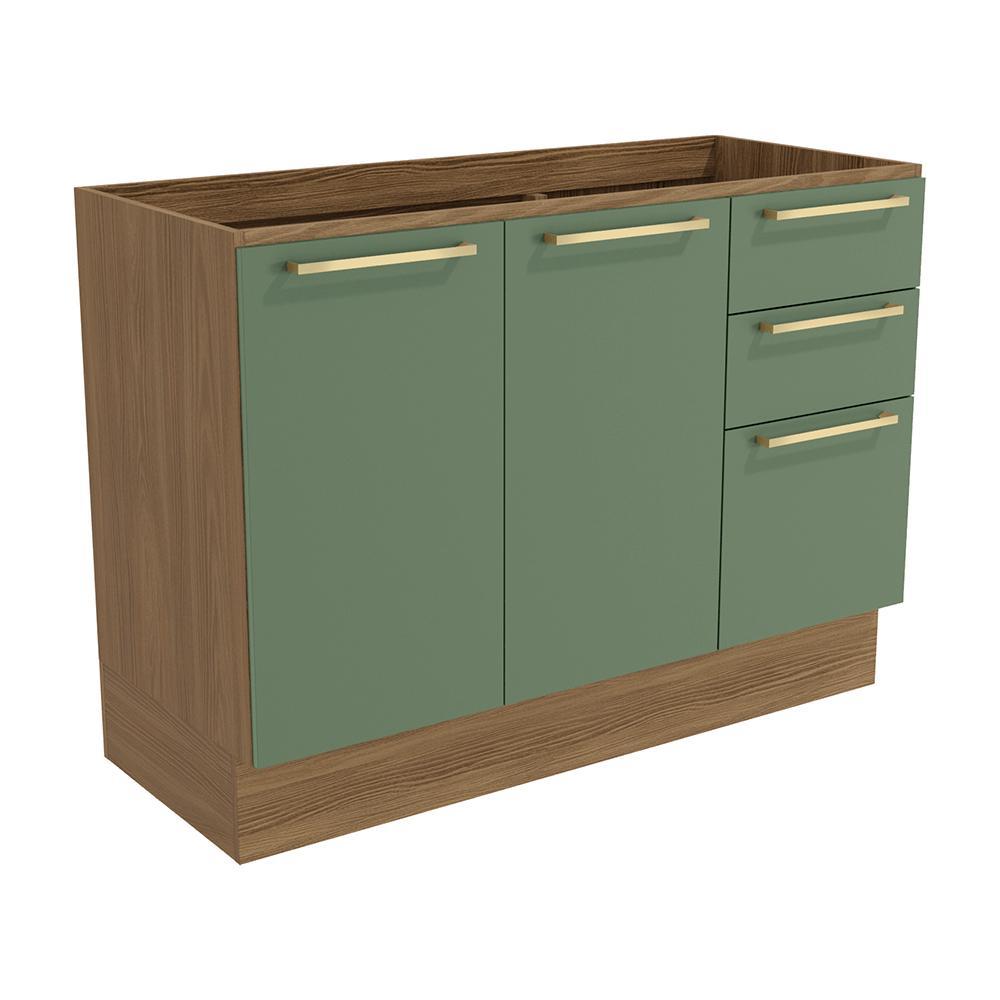 Balcão Pia Kappesberg Botanic M624 120cm Nogueira / Verde Oliva em Oferta na Shopee